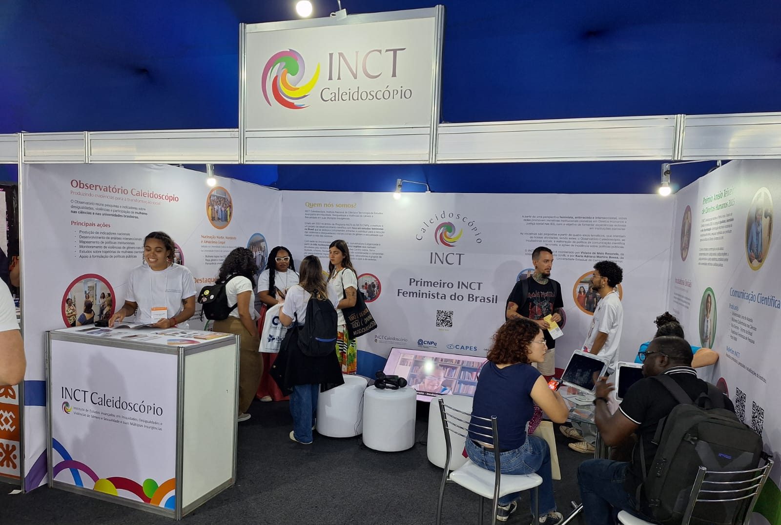Imagem de divulgação da participação do INCT Caleidoscópio na 78ª Reunião Anual da SBPC, na Tenda Expo C&T.